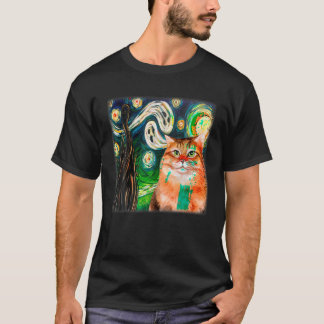 Starry Night Cat Van Gogh Ghost Scary Halloween Co T Shirt