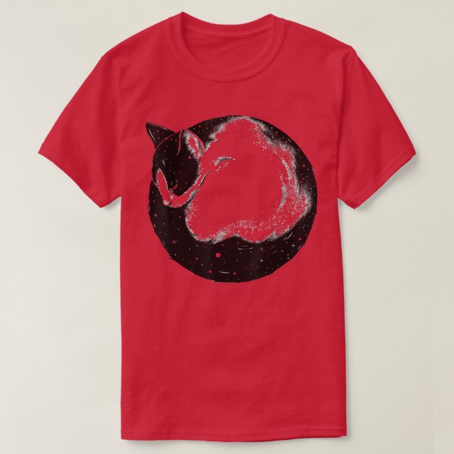 Starry Night Cat Womens söt Kitten Cat T Shirt (Design framsida)