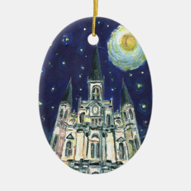 Starry Night Cathedral Julgransprydnad Keramik (Framsidan)