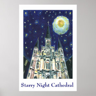 Starry Night Cathedral Poster