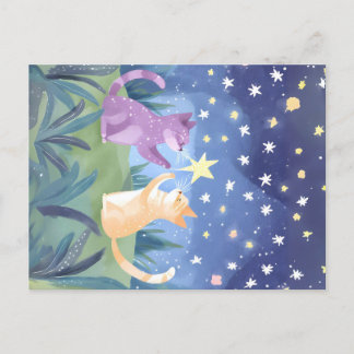 Starry Night Cats Vykort