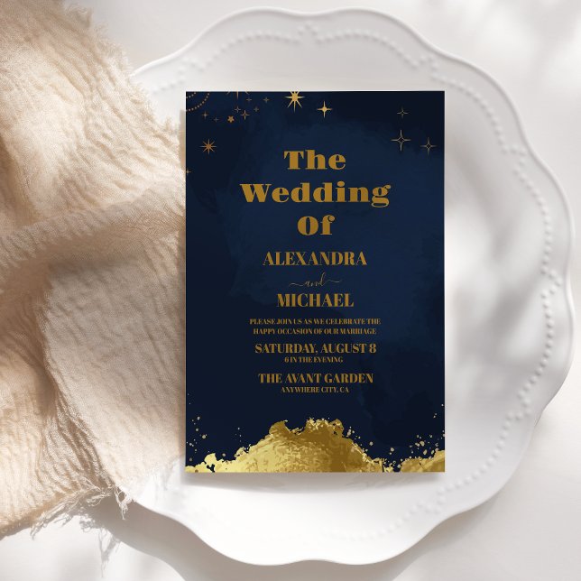 Starry Night Celestial Galaxy Bröllop Inbjudningar (Skapare uppladdad)