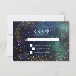 Starry Night Celestial Galaxy Bröllop OSA Card Kort