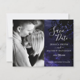 Starry Night Celestial Himlar Photo Save Date Meddelande