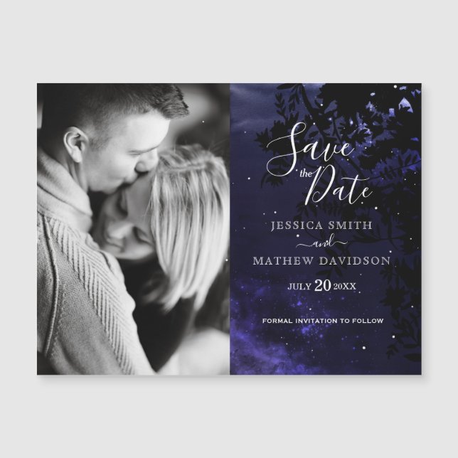 Starry Night Celestial Save Date Photo Magnet (Framsida)