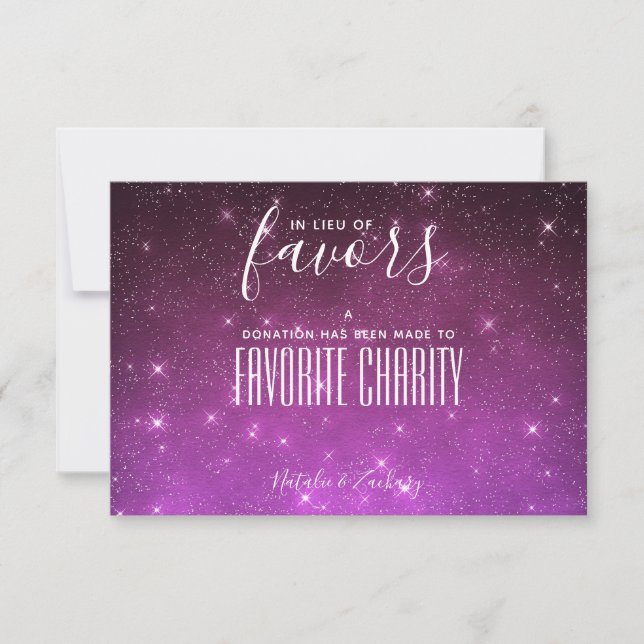 Starry Night Charity in Lieu of Favors Bröllop (Framsida)