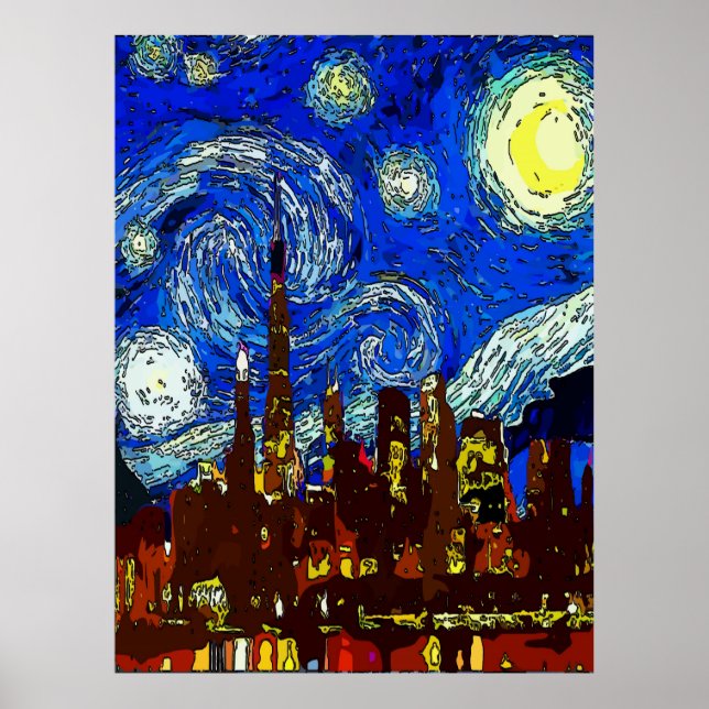 Starry Night Chicago Poster (Framsidan)