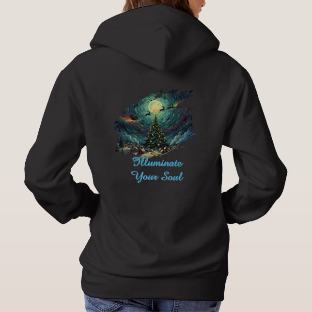 Starry Night Christmas Hoodie Unisex T Shirt (Baksida)