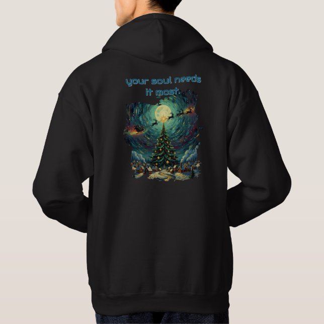 Starry Night Christmas Hoodie Unisex Van Gogh (Baksida)