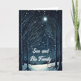 STARRY NIGHT CHRISTMAS-KORT FÖR SON & FAMILY TACK KORT