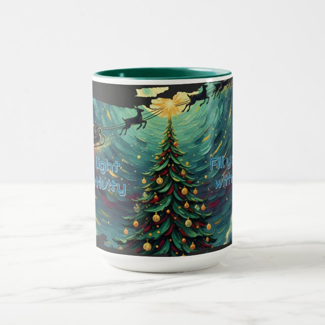 Starry Night Christmas Santa Mug Mugg (Center)