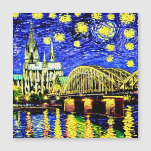 Starry Night Cologne Tyskland Cathedral