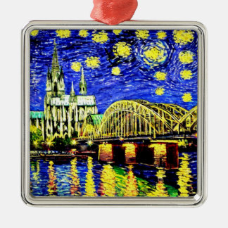 Starry Night Cologne Tyskland Cathedral Julgransprydnad Metall