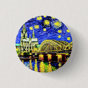 Starry Night Cologne Tyskland Cathedral Knapp