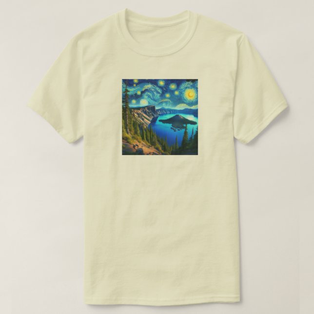 Starry Night Crater Lake National Park T Shirt (Design framsida)