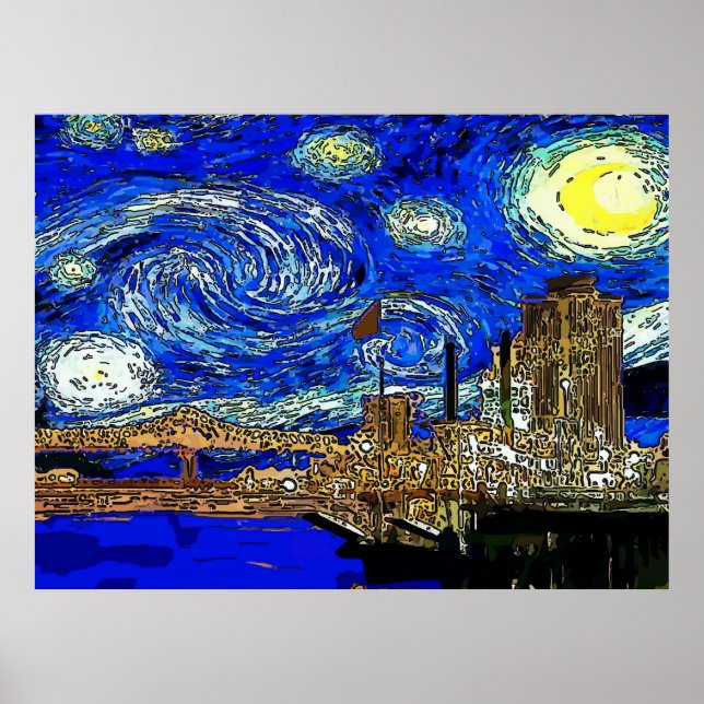 Starry Night Crescent City Poster (Framsidan)