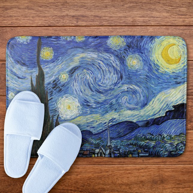 Starry Night Crescent Måne Van Gogh Badrumsmatta (Skapare uppladdad)