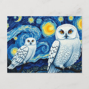 Starry Night Cute Vincent Van Gogh Uggla Vykort