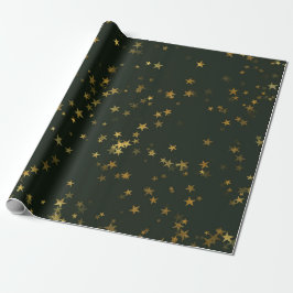 Starry Night Deep Grönt Forest Guld Confetti Presentpapper