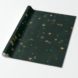 Starry Night Deep Grönt Forest Guld Emerald Presentpapper