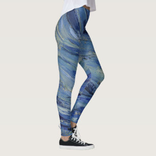 "Starry Night"-detaljavslutning av Van Gogh Leggings