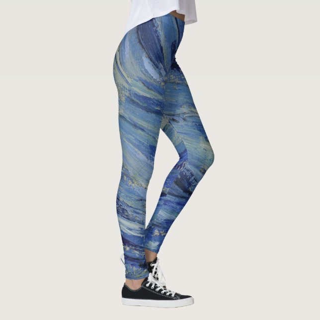 "Starry Night"-detaljavslutning av Van Gogh Leggings (Höger)