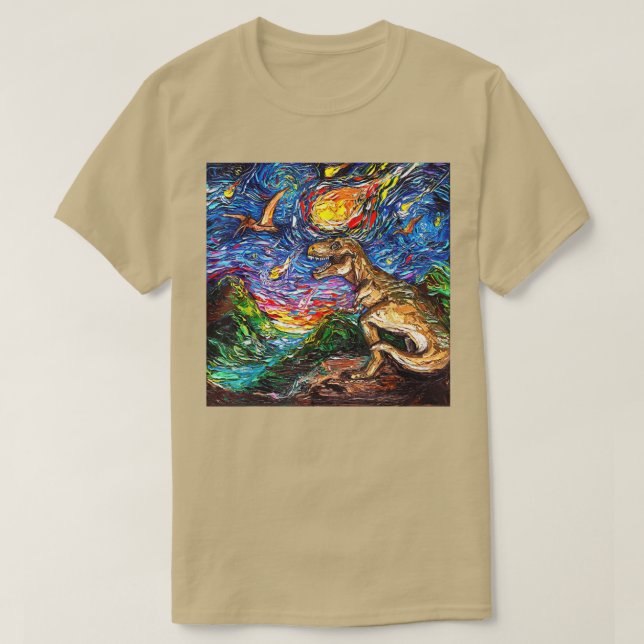 Starry Night Dinosaur T Re, Van Gogh T Re Art Gift T Shirt (Design framsida)
