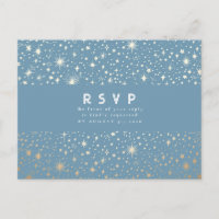 Starry Night Dusty Blue och Guld Bröllop OSA