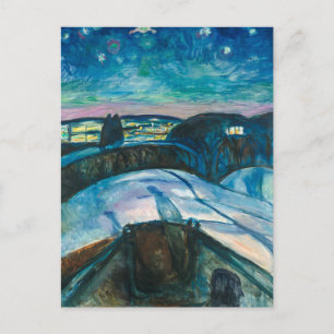 Starry Night Edvard Munch Vykort