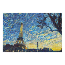 Starry Night Eiffel Torn - Van Gogh