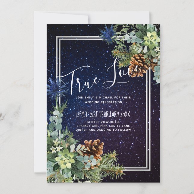 Starry Night Eucalyptus Blue Thistle WinterWedding (Framsida)