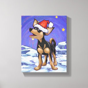 Starry Night Festive Chihuahua Canvastryck