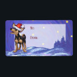 Starry Night Festive Chihuahua i Santa Hat Fraktsedel<br><div class="desc">Djurens Parad Festive Chihuahua Hund Gift-etiketter har vår originalbild av en söt svart och en liten hund som är utsökt för helgdagarna som bär en klarröd tomhatt. Denna roligt konst är perfekt för Chihuahua älskare, hundälskare och humoristiskt djurkonst älskare i alla åldrar. Gå med Parad och ge ett leende till...</div>