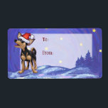 Starry Night Festive Chihuahua i Santa Hat Fraktsedel<br><div class="desc">Djurens Parad Festive Chihuahua Hund Gift-etiketter har vår originalbild av en söt svart och en liten hund som är utsökt för helgdagarna som bär en klarröd tomhatt. Denna roligt konst är perfekt för Chihuahua älskare, hundälskare och humoristiskt djurkonst älskare i alla åldrar. Gå med Parad och ge ett leende till...</div>