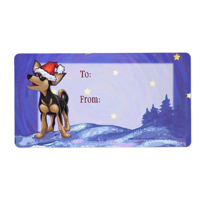 Starry Night Festive Chihuahua i Santa Hat Fraktsedel (Framsidan)