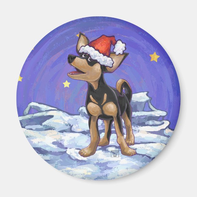 Starry Night Festive Chihuahua Magnet (Framsidan)