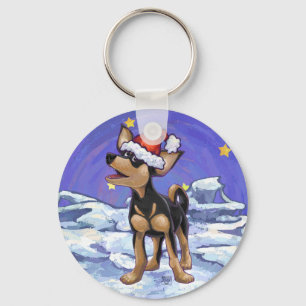 Starry Night Festive Chihuahua Nyckelring