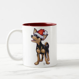 Starry Night Festive Chihuahua Två-Tonad Mugg