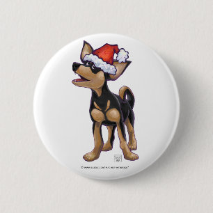 Starry Night Festive Chihuhua i Santa Hat Knapp