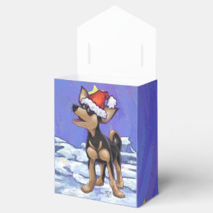 Starry Night Festive Chihuhua i Santa Hat Presentaskar