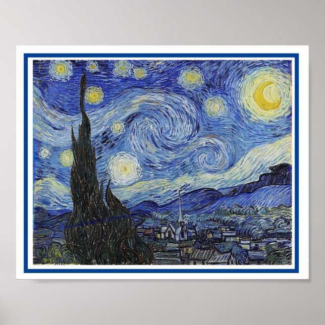 Starry Night, Fine Art by Van Gogh Poster (Framsidan)
