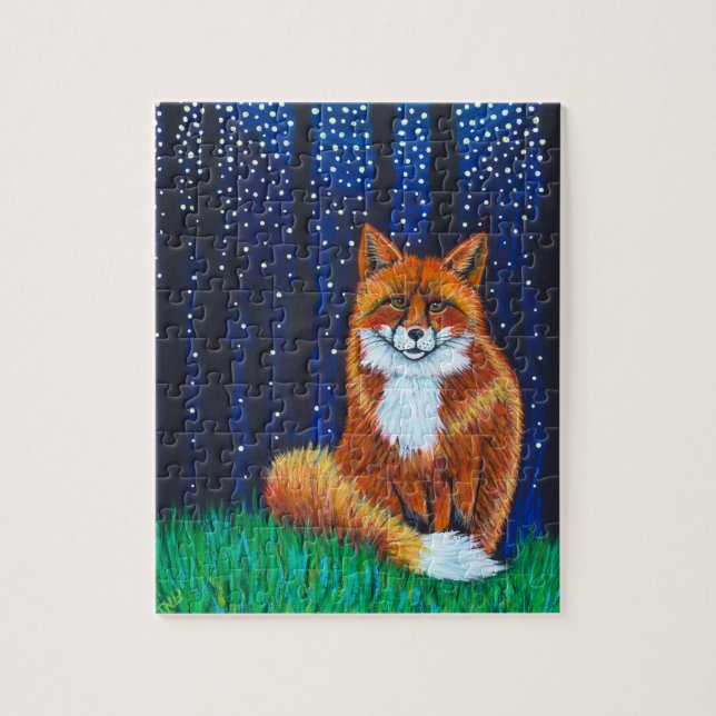 Starry Night Fox Pussel (Vertikal)