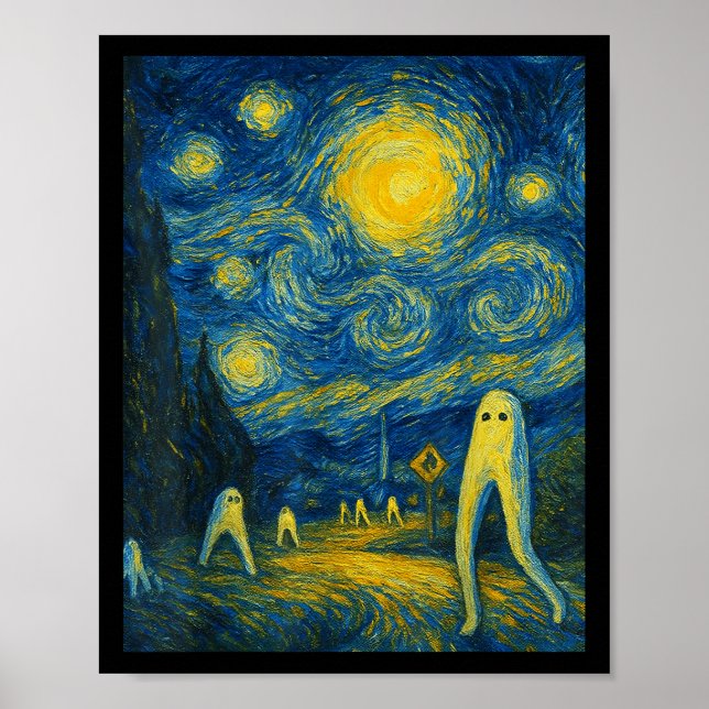 Starry Night Fresno Nightcrawler Van Gogh Hallowee Poster (Framsidan)