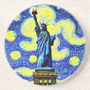 Starry Night Frihetsgudinnan New York Underlägg