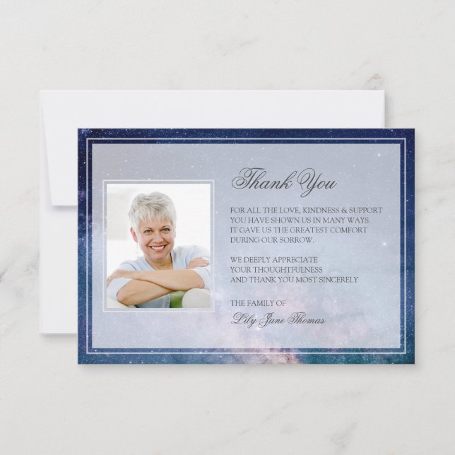 Starry Night Funeral Tack | Memorandumkort (Framsida)