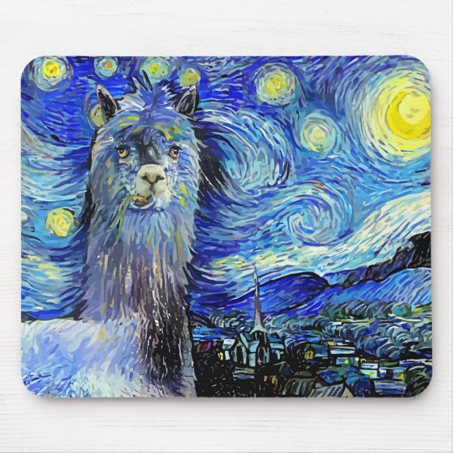 Starry Night Funny Alpaca Ligcape Parody Musmatta (Framsidan)