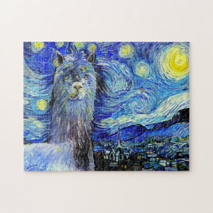 Starry Night Funny Alpaca Ligcape Parody Pussel