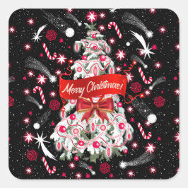 Starry Night Fyrkantigt Klistermärke