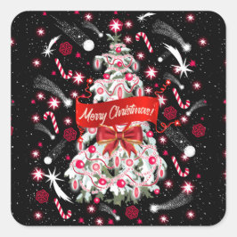 Starry Night Fyrkantigt Klistermärke