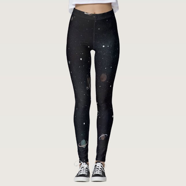 Starry Night Galaxy Leggings (Framsida)
